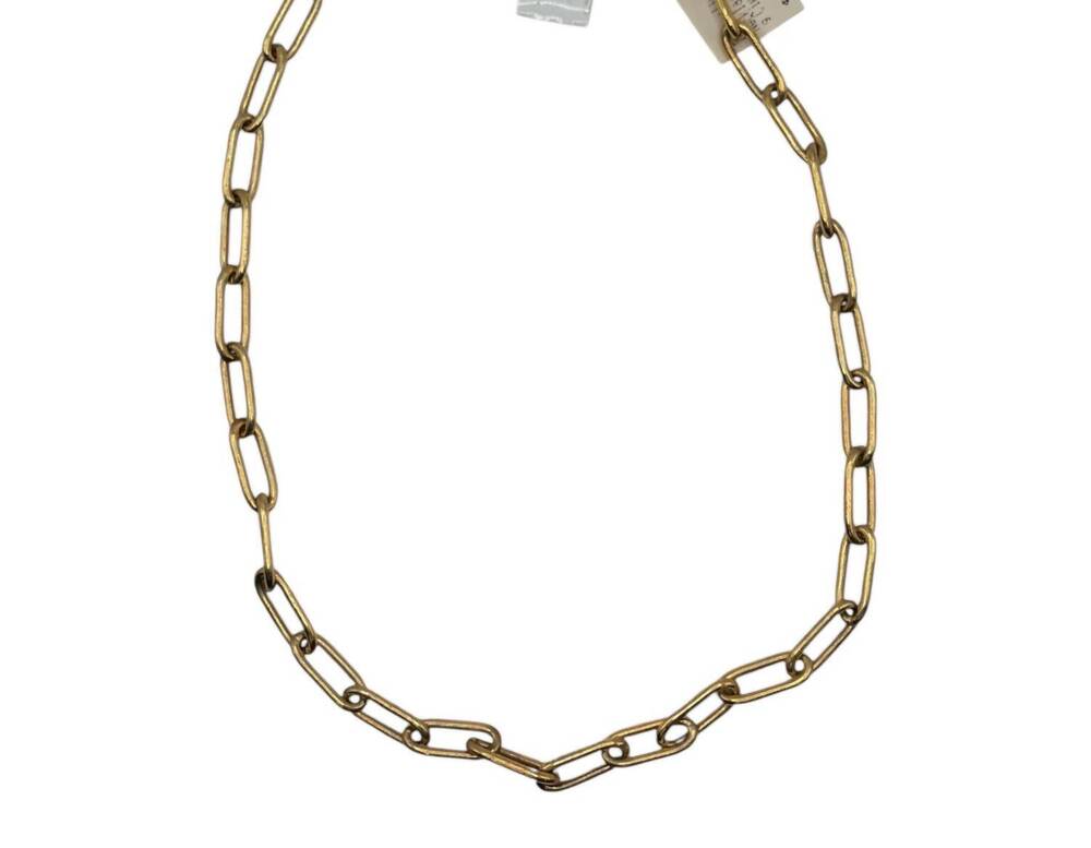 NEW MADE IN ITALY women's paperclip link chain necklace in gold